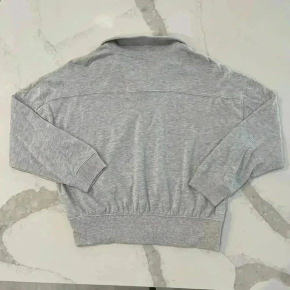 Lou & Grey Signature Soft Half Zip Pullover Sweatshirt Heather Gray Womens Large - Picture 6 of 6